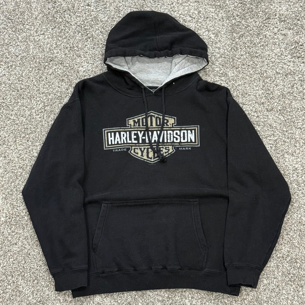 Vintage 2005 Harley-Davidson Hoodie La Crosse WI Eagle Graphic Sweatshirt Mens M